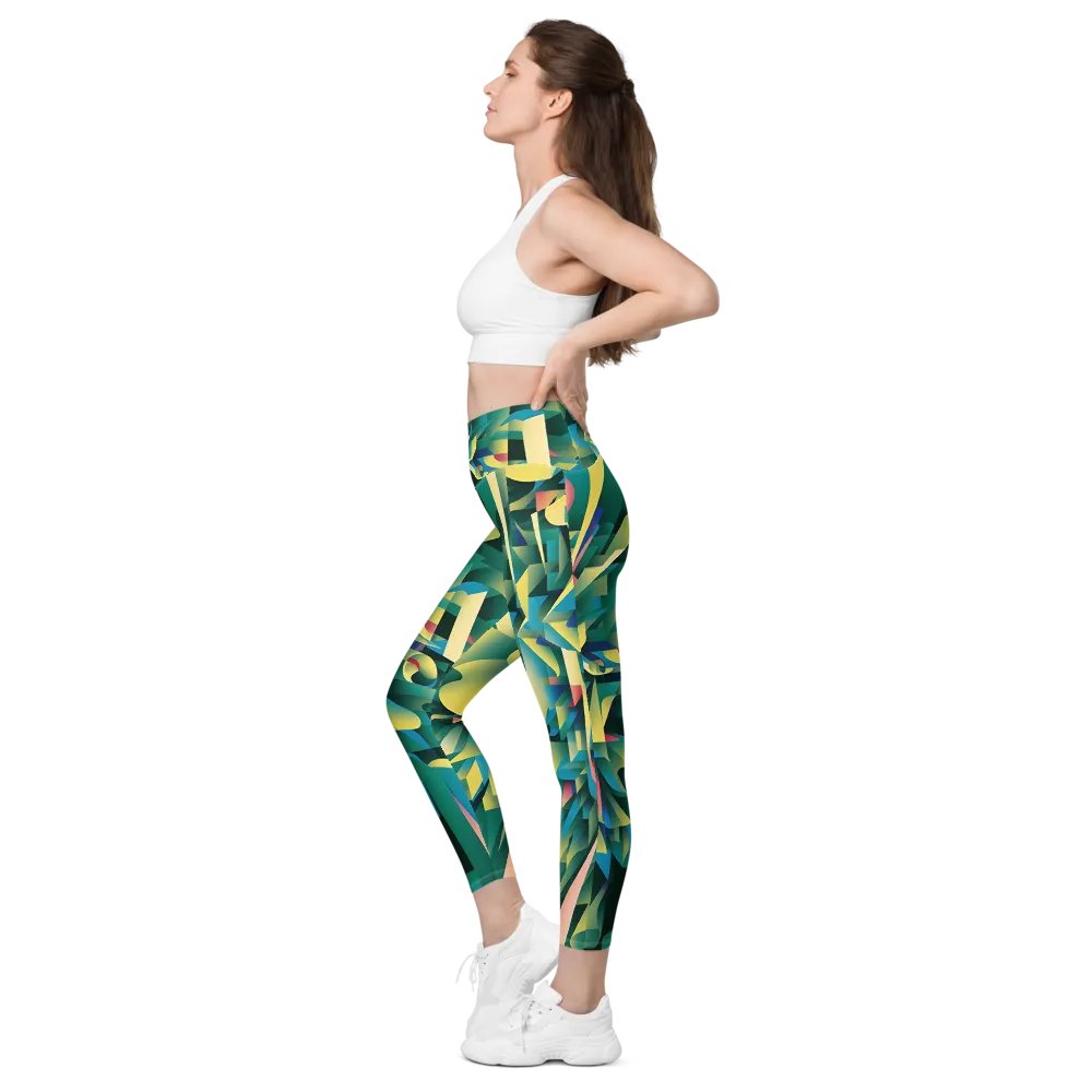 Abstract Lithographic Pattern Design Leggings with pockets - V8 product image (10)