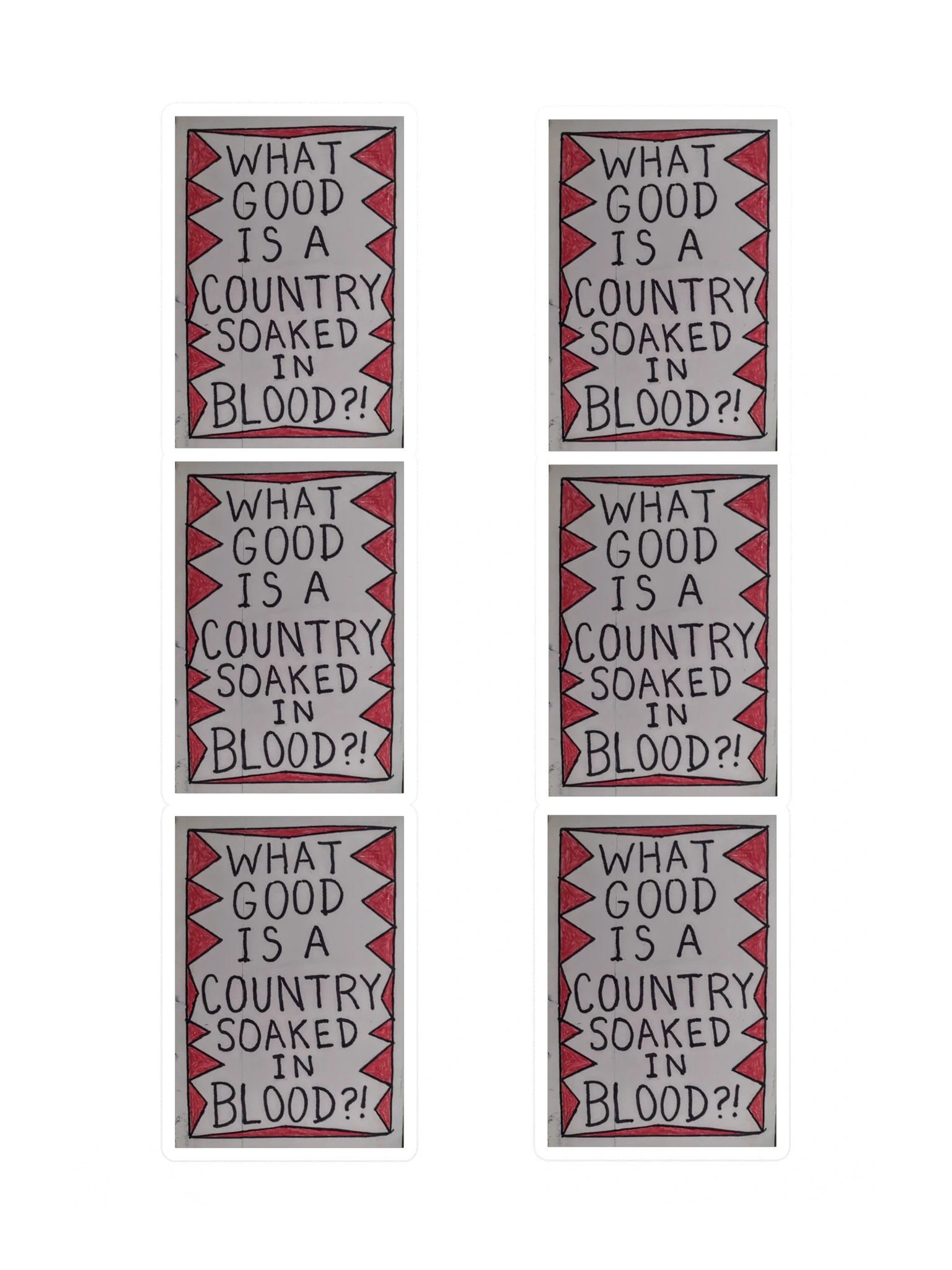 A Country Soaked In Blood Sticker Sheet product image (3)