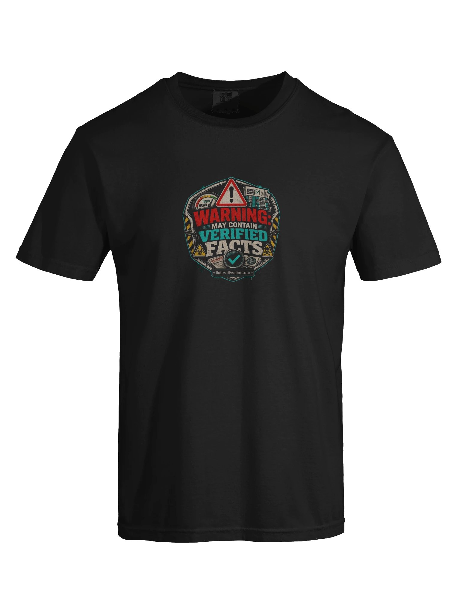 Warning: May Contain Verified Facts Tee - Large Front product image (5)