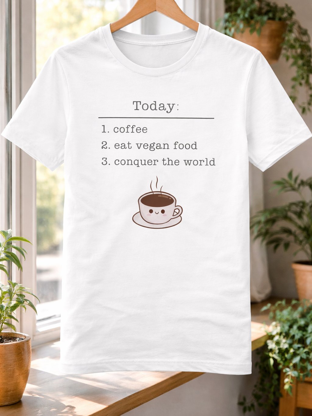 “Vegan Conquers the World” Unisex White T-Shirt product image (1)