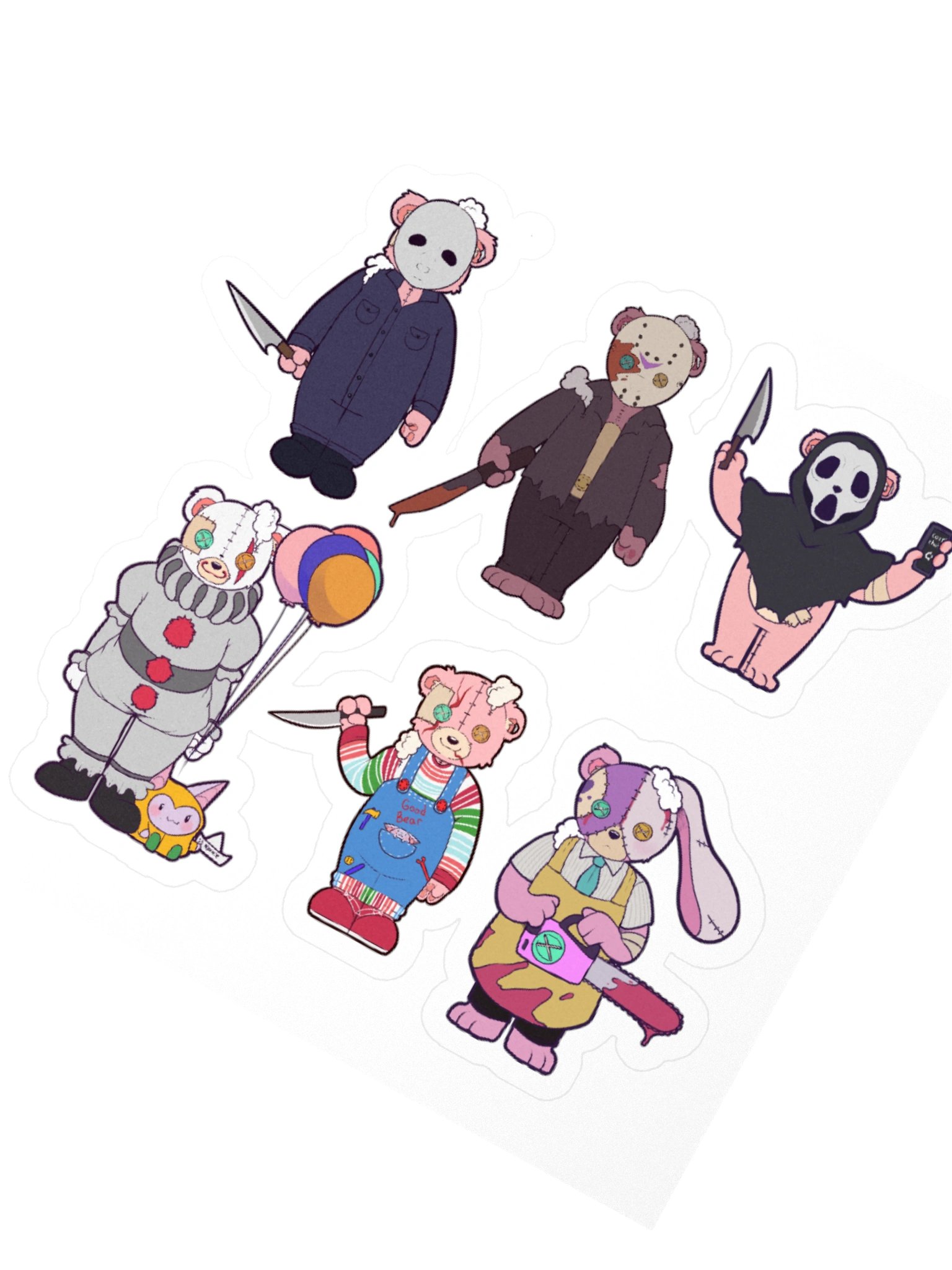 Anxiety Bear Scare Bear Stickers Halloween 2026 pt 5 product image (6)