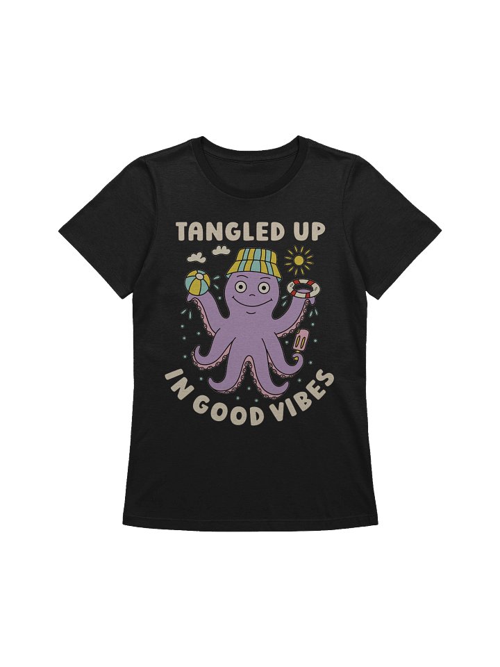 Tangled Up In Good Vibes Cute Silly Funny Octopus Women's Relaxed-fit T-shirt product image (1)