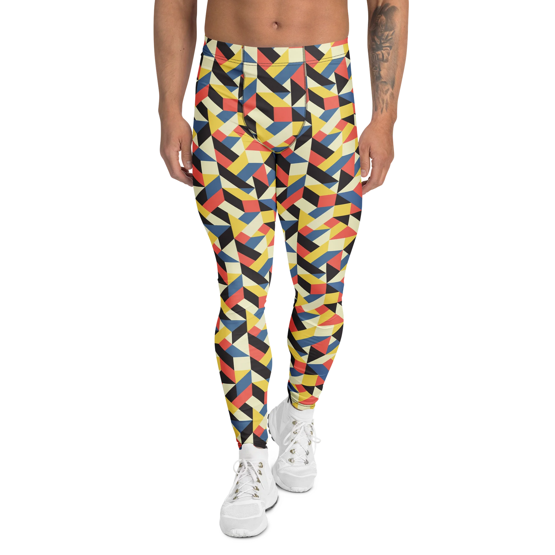 Colorful Geometric Minimalistic Men's Leggings product image (1)