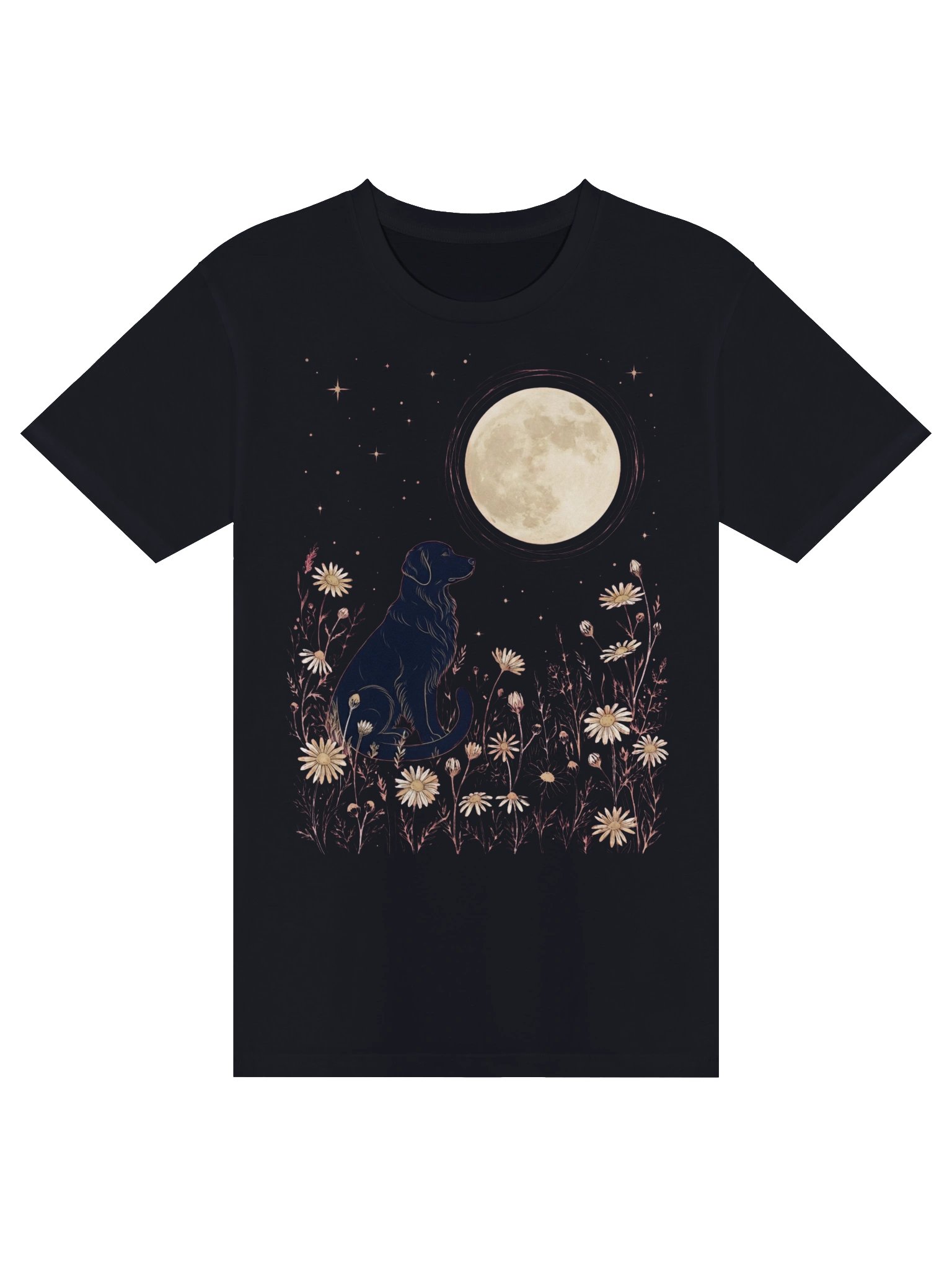 Moonlit Black Dog Floral Night Tee product image (2)