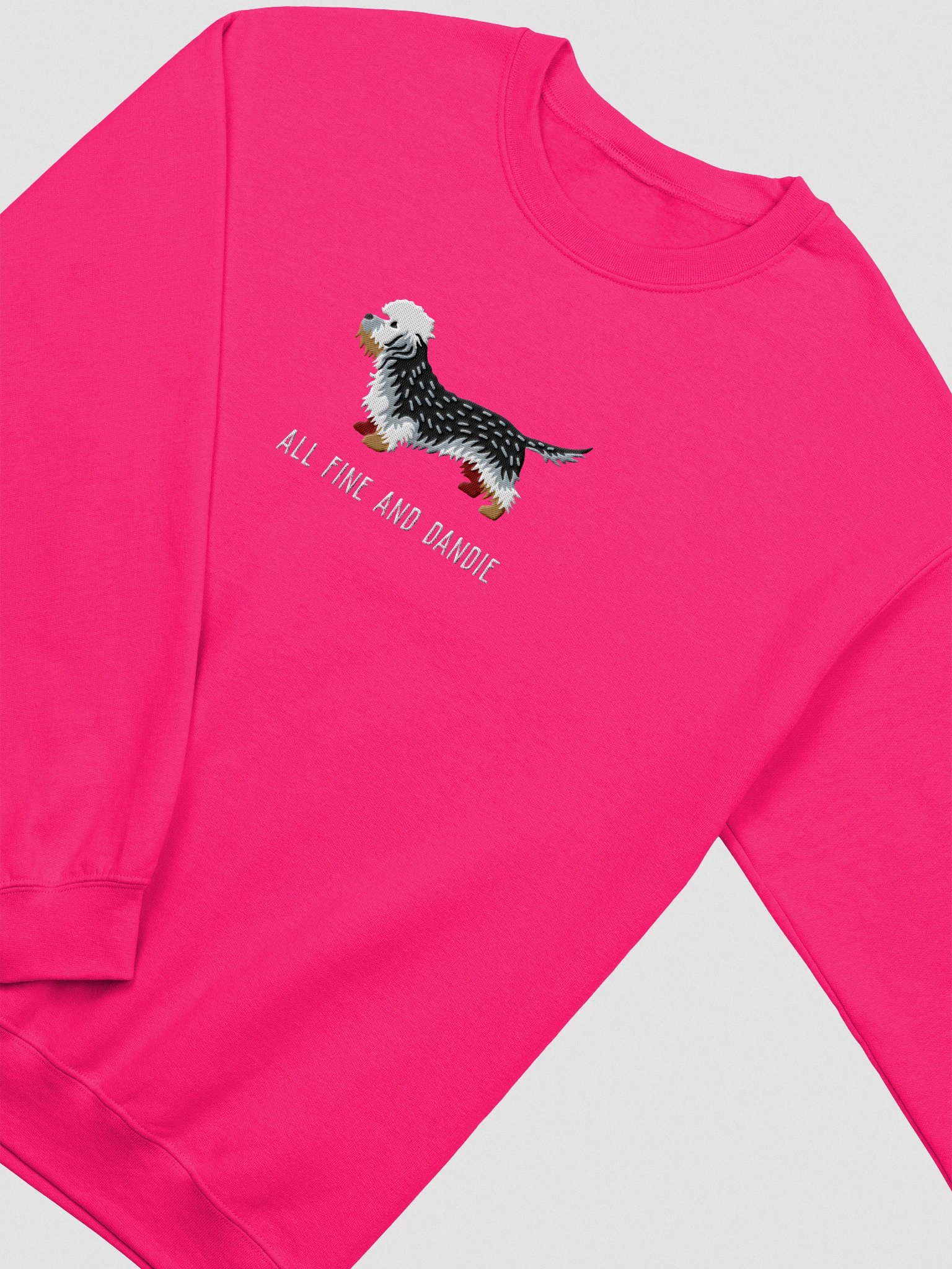 All Fine and Dandie Sweatshirt (Embroidered) of a Dandie Dinmont Terrier(Pepper) product image (6)