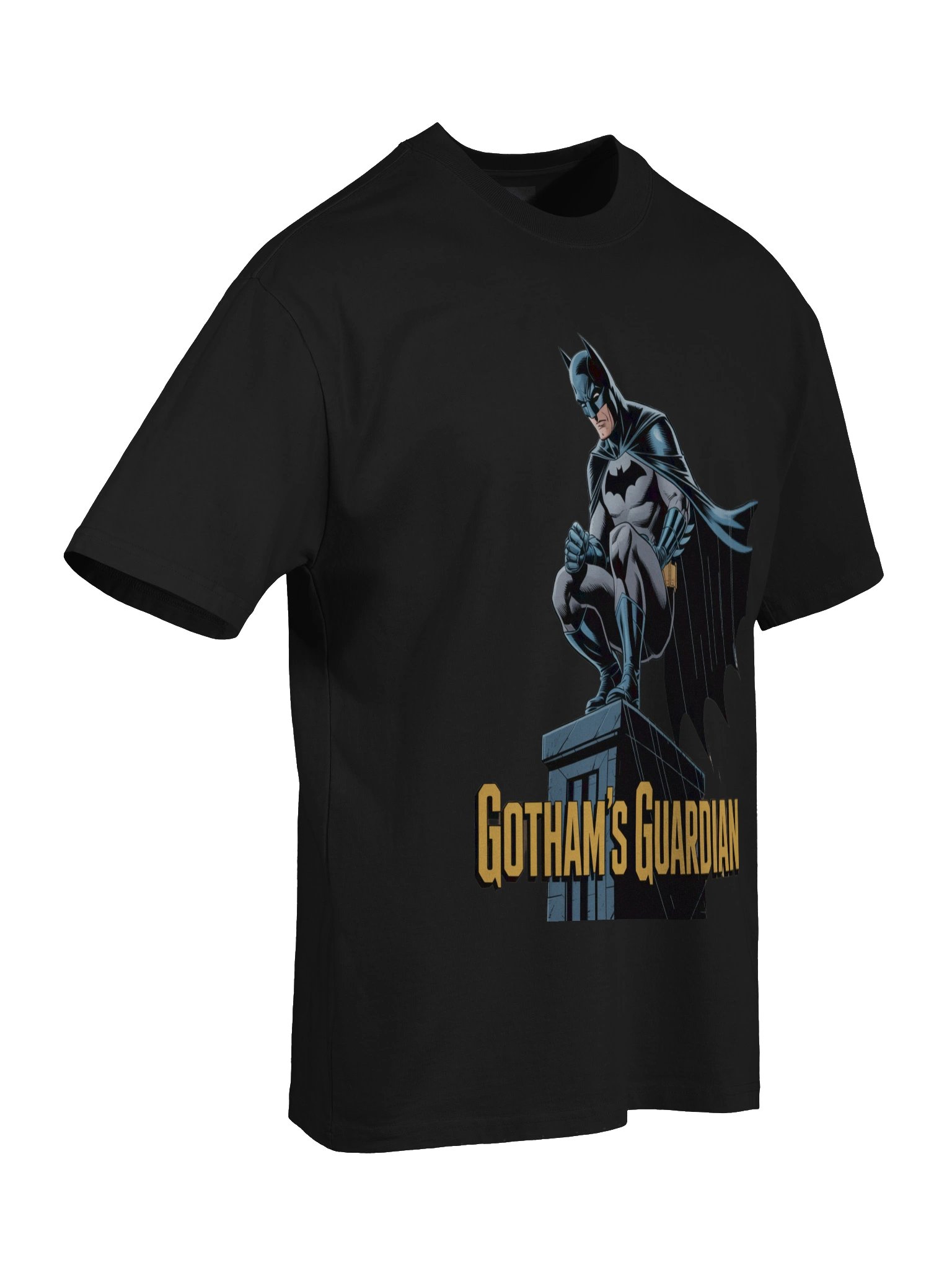 Perched Protector: Gotham's Guardian Batman Oversized Faded T-Shirt product image (8)