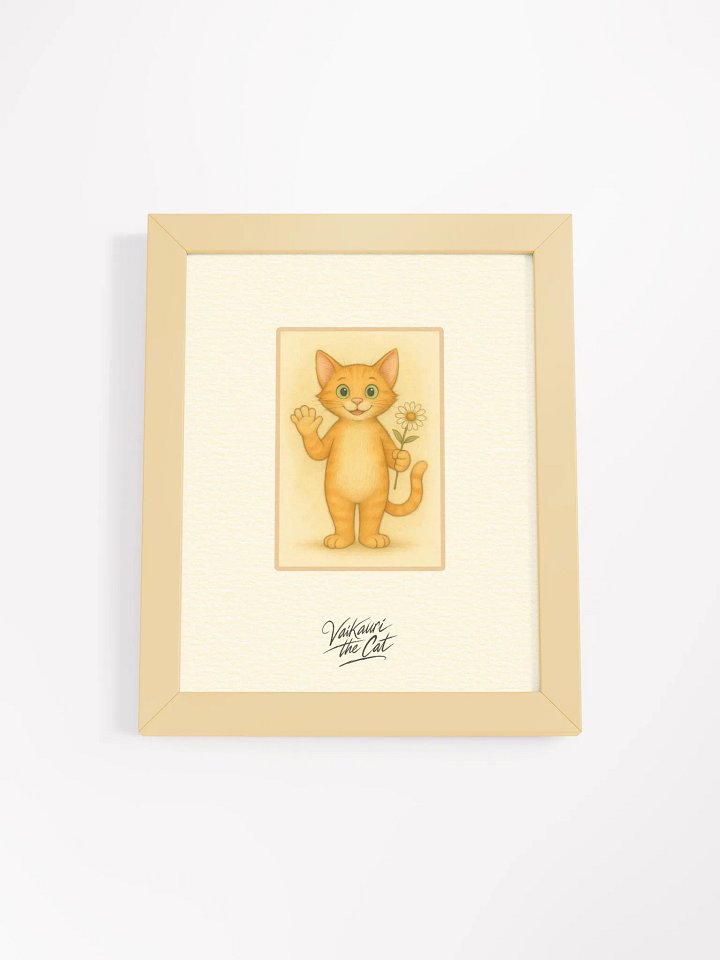 Vaikauri the Cat Vibrant Matte Artprint in Ayous Wood Frame product image (2)