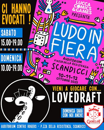 🎲 CI HANNO EVOCATI! 🐙
Questo weekend saremo a Ludo in Fiera a Scandicci, l’evento targato Lucca Comics & Games!
📍 Auditorium ...