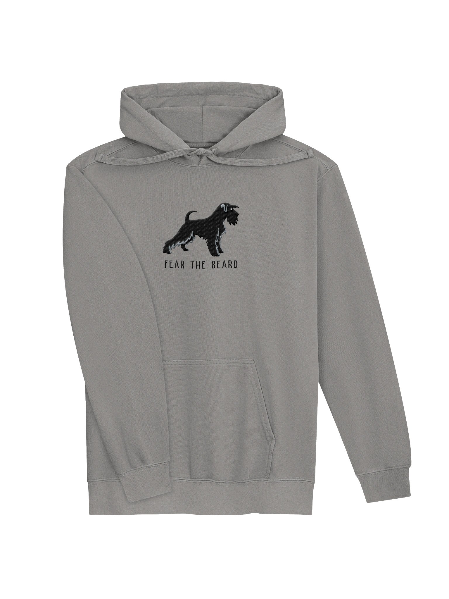 Fear the Beard Premium Hoodie (Embroidered) of a Miniature Schnauzer(Black) product image (15)
