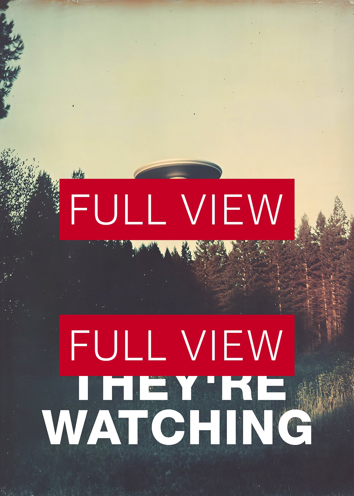 They're Watching/The X-Files poster, S09E06 2002 — sci-fi poster, movie art, I want to believe poster, space print, aliens wall decor product image (3)