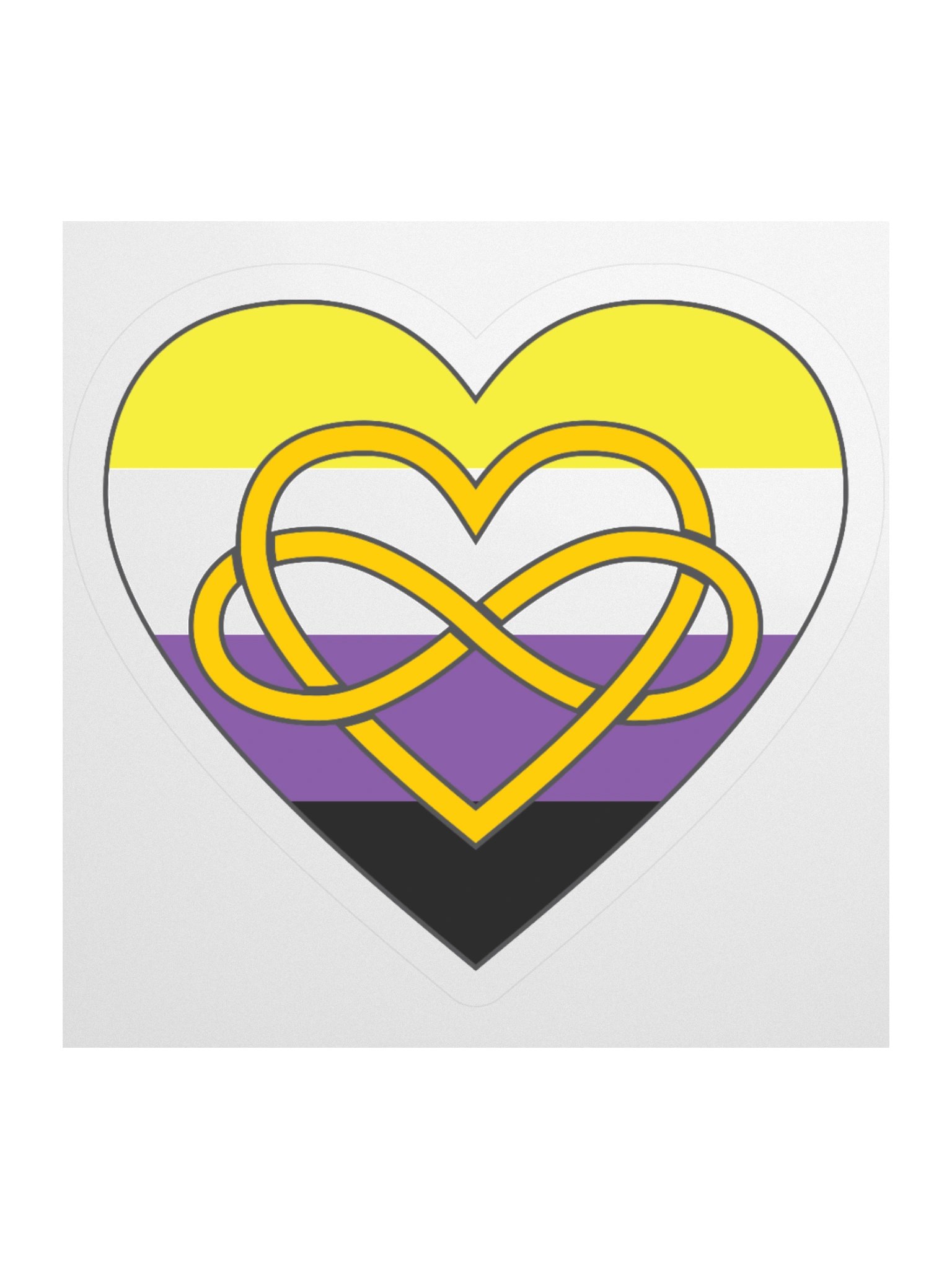 Non-binary Pride Flag Polyamory Infinity Heart Sticker product image (2)