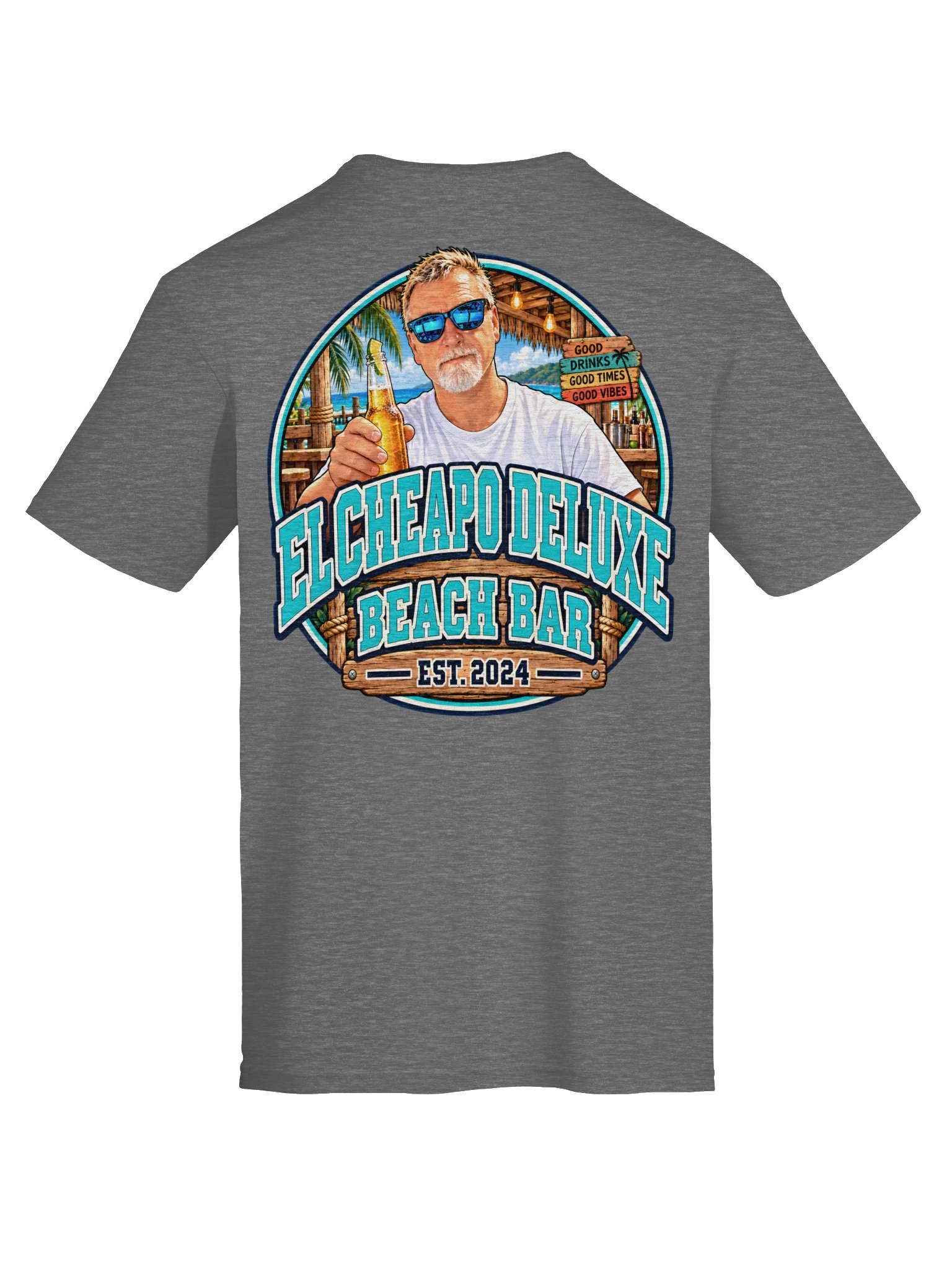 El Cheapo Deluxe Beach Bar – Coastal Classic Logo Tee with Signature Badge Back product image (21)
