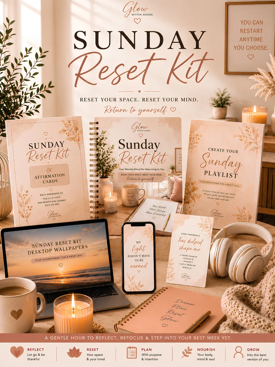 The Sunday Reset Kit™ |+ Interactive Self-Care Companion App product image (1)