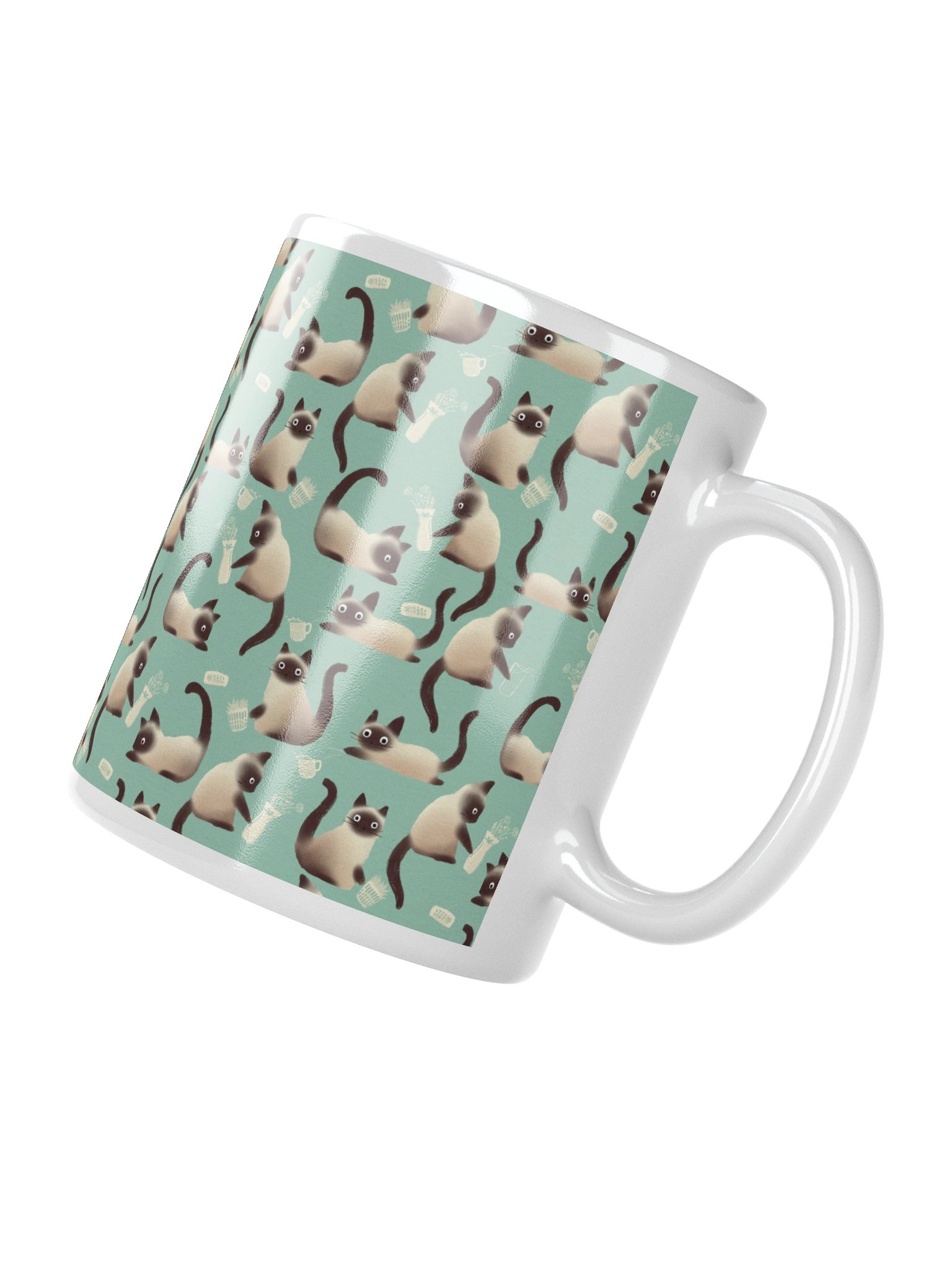Bad Siamese Cats Knocking Stuff Over Coffee Mug, Mint product image (3)