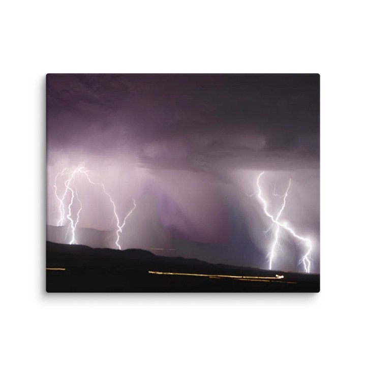 Canvas Print - Lightning over Desert Road product image (2)