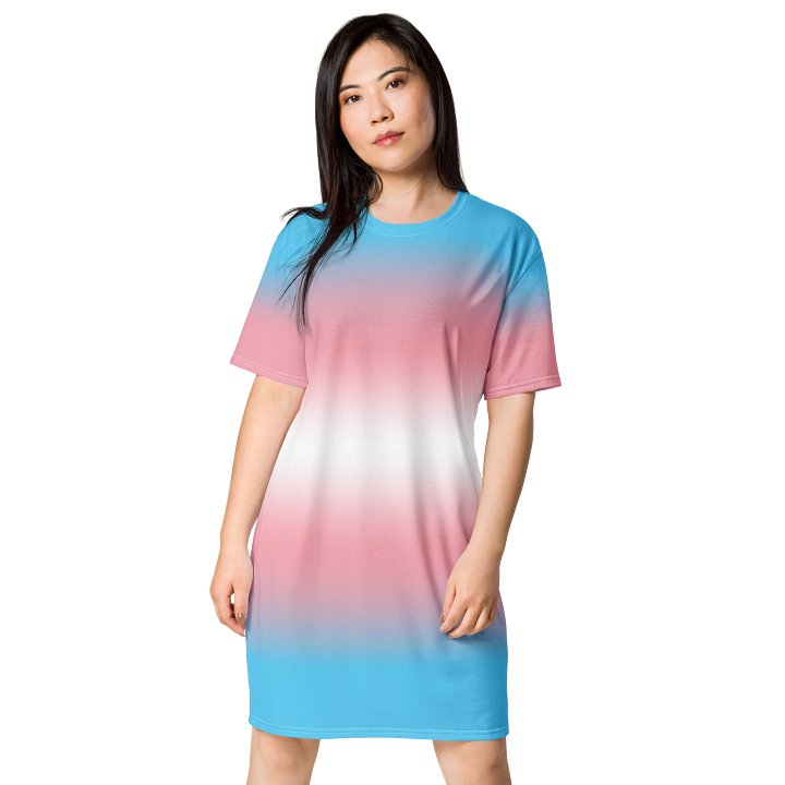 Trans Pride Gradient T-shirt Dress product image (1)