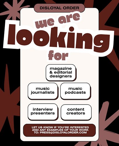 Are you obsessed with alternative rock & metal? We need you. 🎤

Disloyal Order is expanding, and we’re on the hunt for passio...