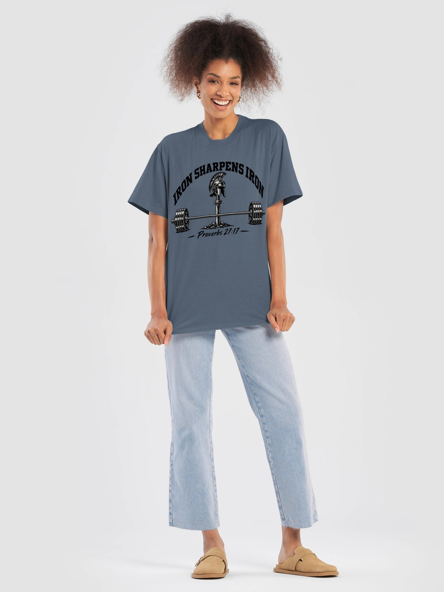 Iron Sharpens Iron Oversized Tee | Proverbs 27:17 product image (23)