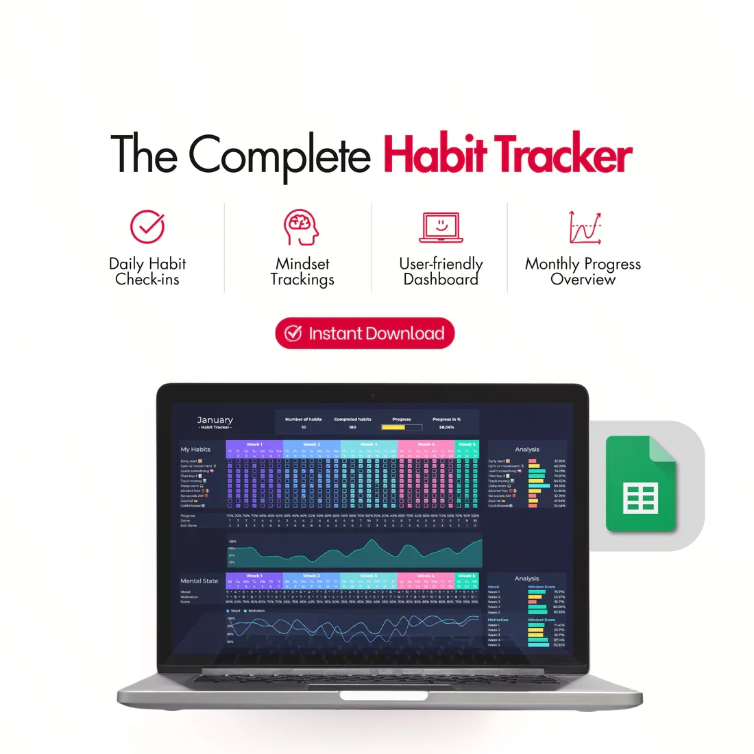 NEWAURA Progress Productivity Tracker Sheets product image (4)