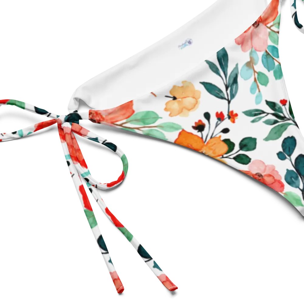 Watercolour Floral Pattern String Bikini Bottom - v7 product image (3)