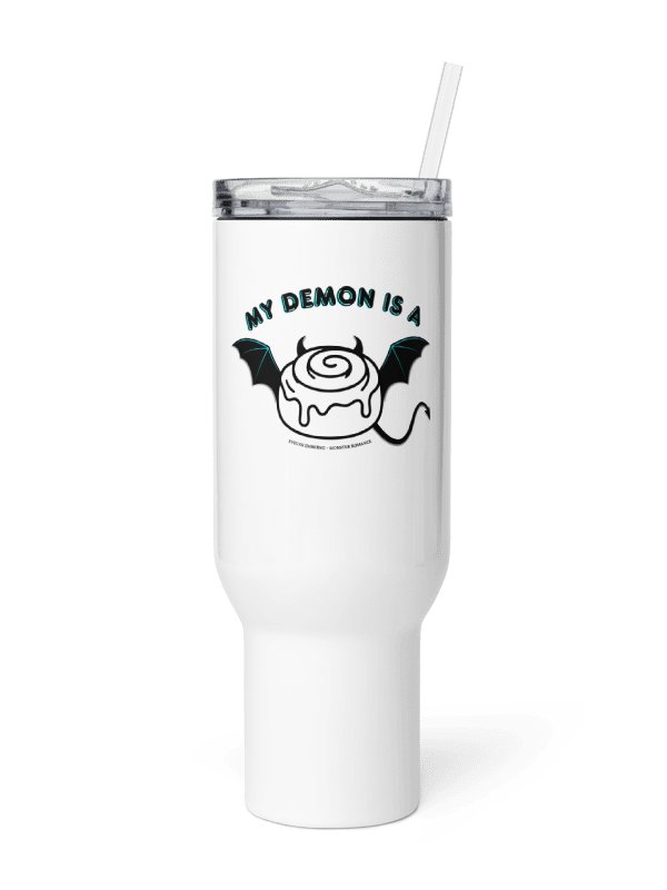 "My Demon is a Cinnamon Roll" Tumbler - Black text product image (4)