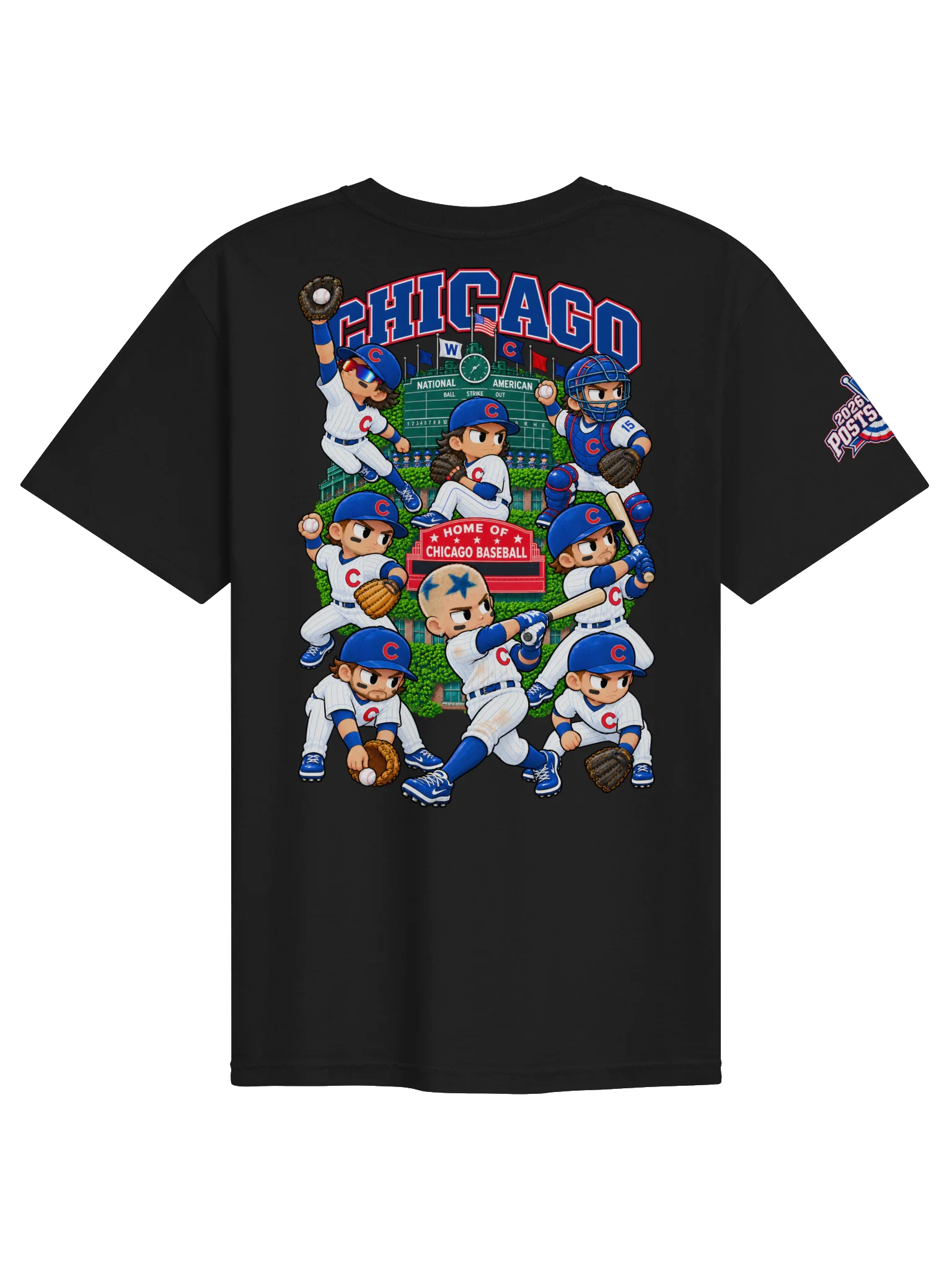 Chicago Northside Baseball 2026 "Postseason" Animated Player Back Print T-Shirt product image (2)