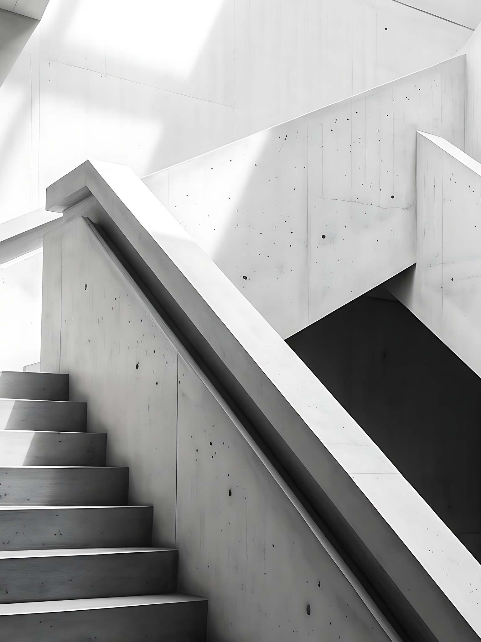 Monochrome Stair - Brutalist Architectural Photography Wall Art product image (13)