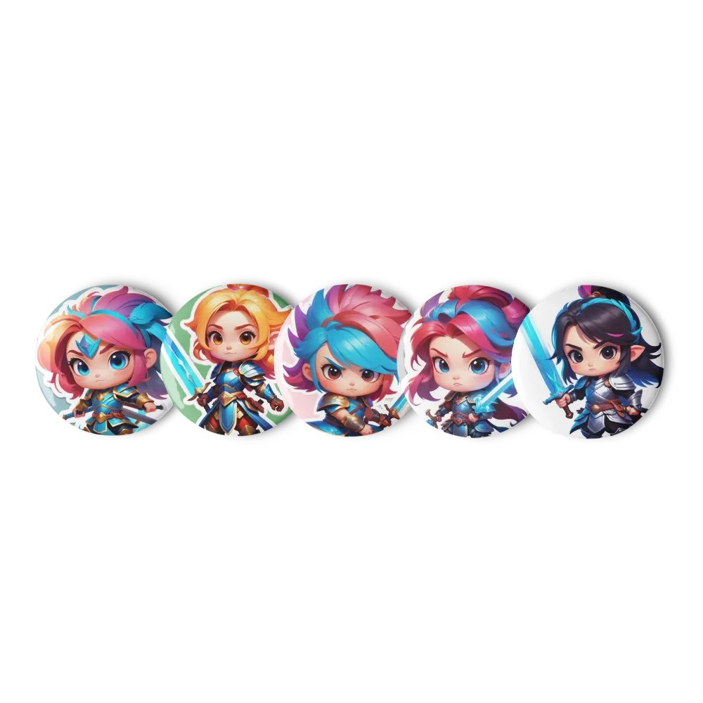 Chibi Warrior Set B - Pin Button Collection product image (6)