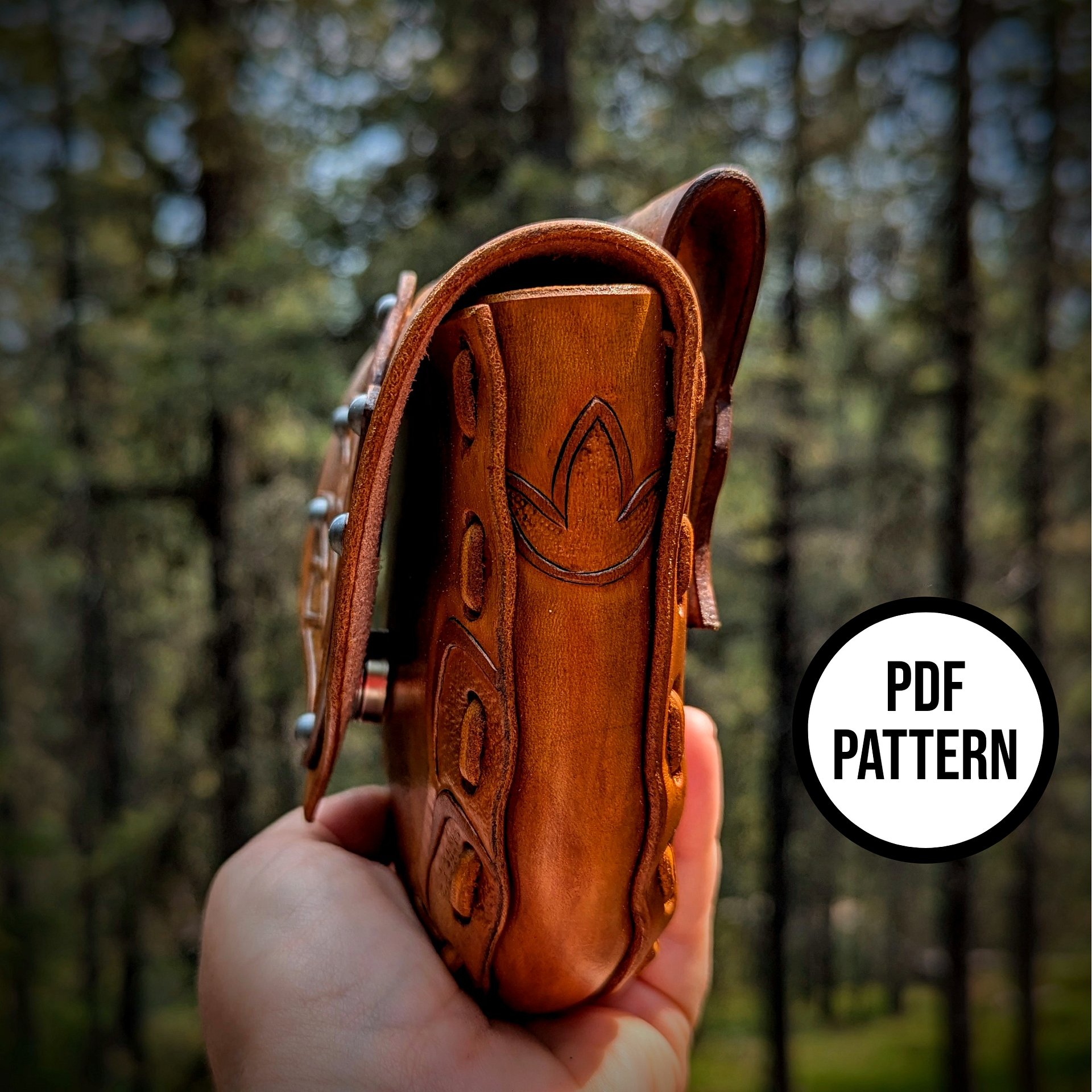 Leather Belt Pouch - PDF Pattern for Leatherwork product image (6)