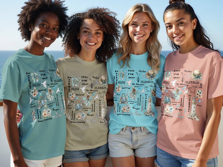 Inspirational Comfort Colors T-Shirt, Cottagecore Floral, Speak Blessing, Faith Quotes Tee product image (1)