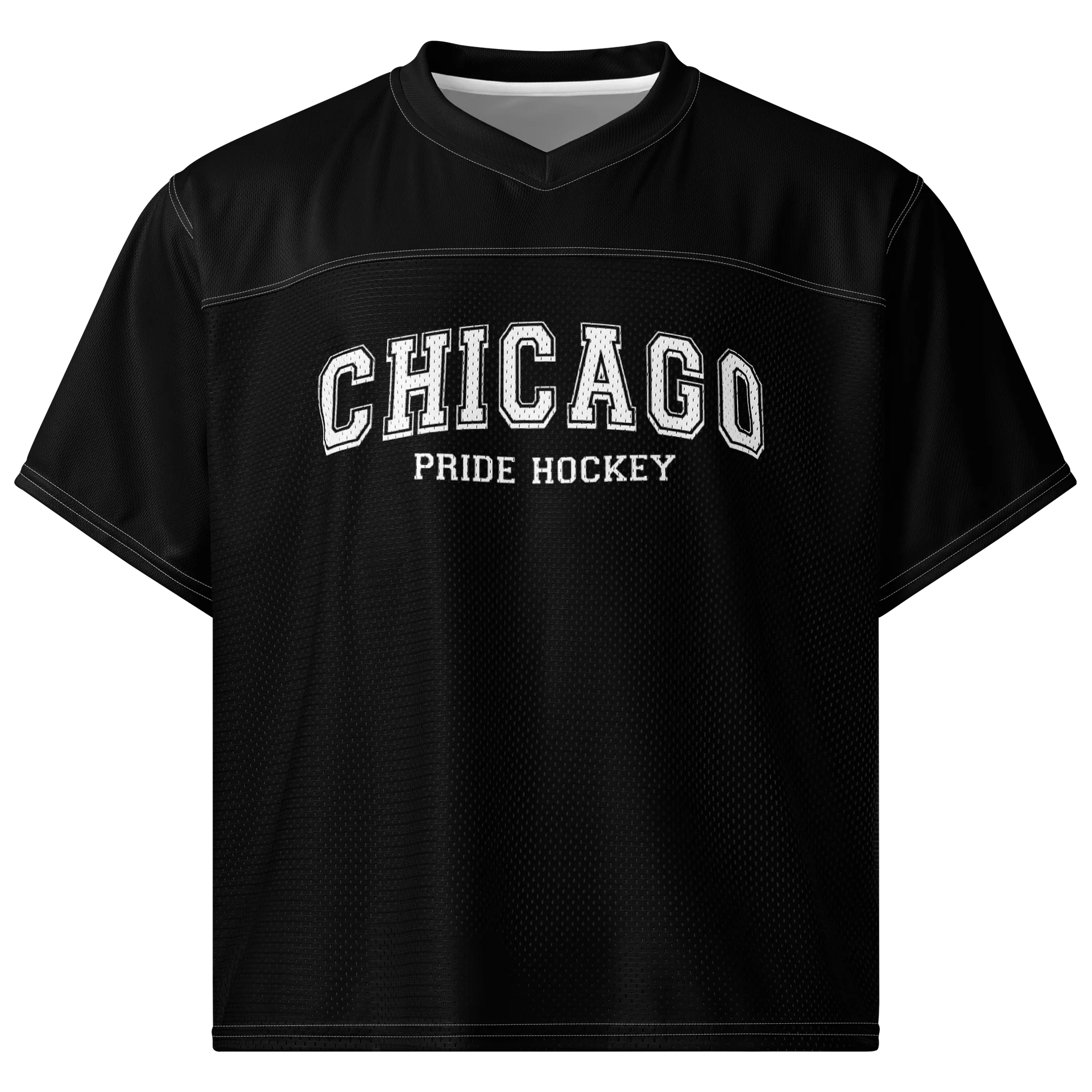 Chicago Pride Hockey Mesh Varsity Tee (Black Version) product image (1)