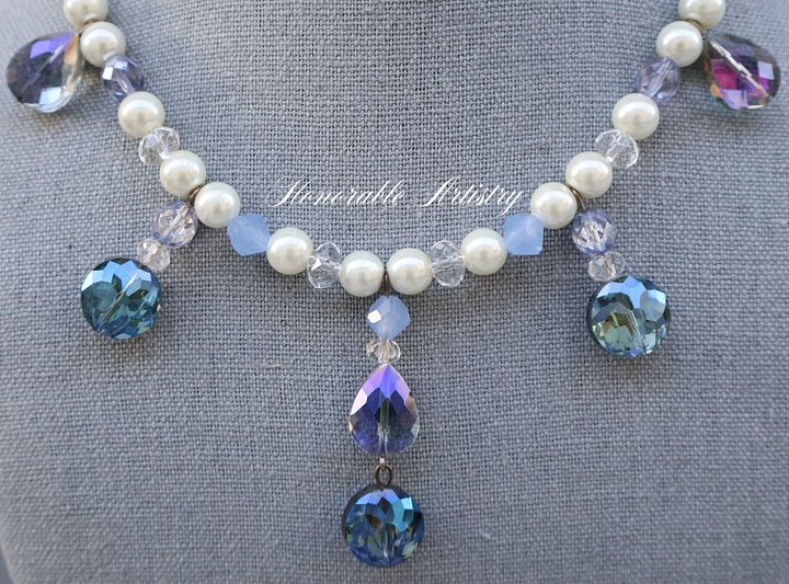 Crystal Drop Fringe Pearl Necklace product image (2)