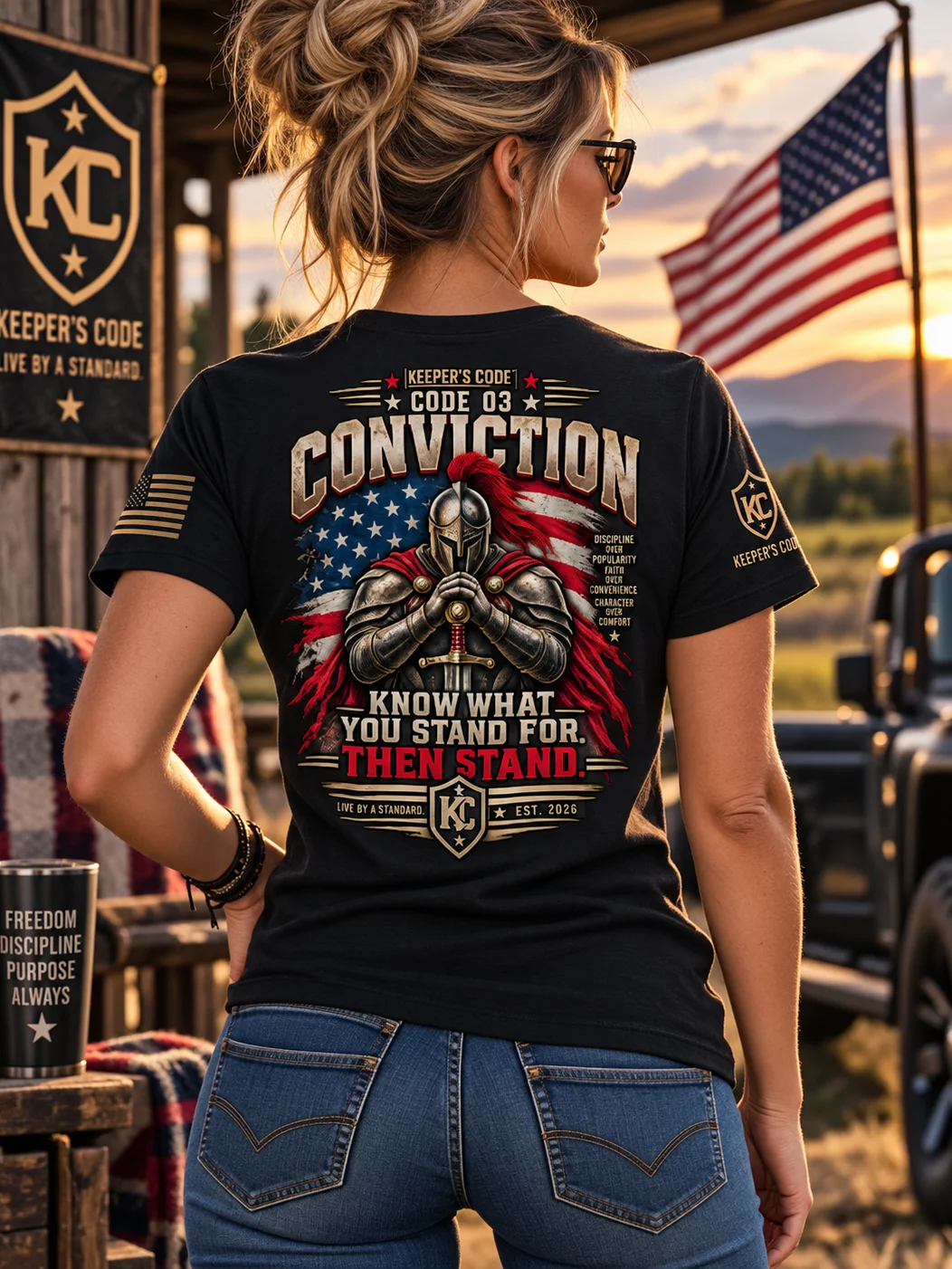 Keeper’s Code™ Women’s CODE 03 Conviction American Warrior T-Shirt product image (2)
