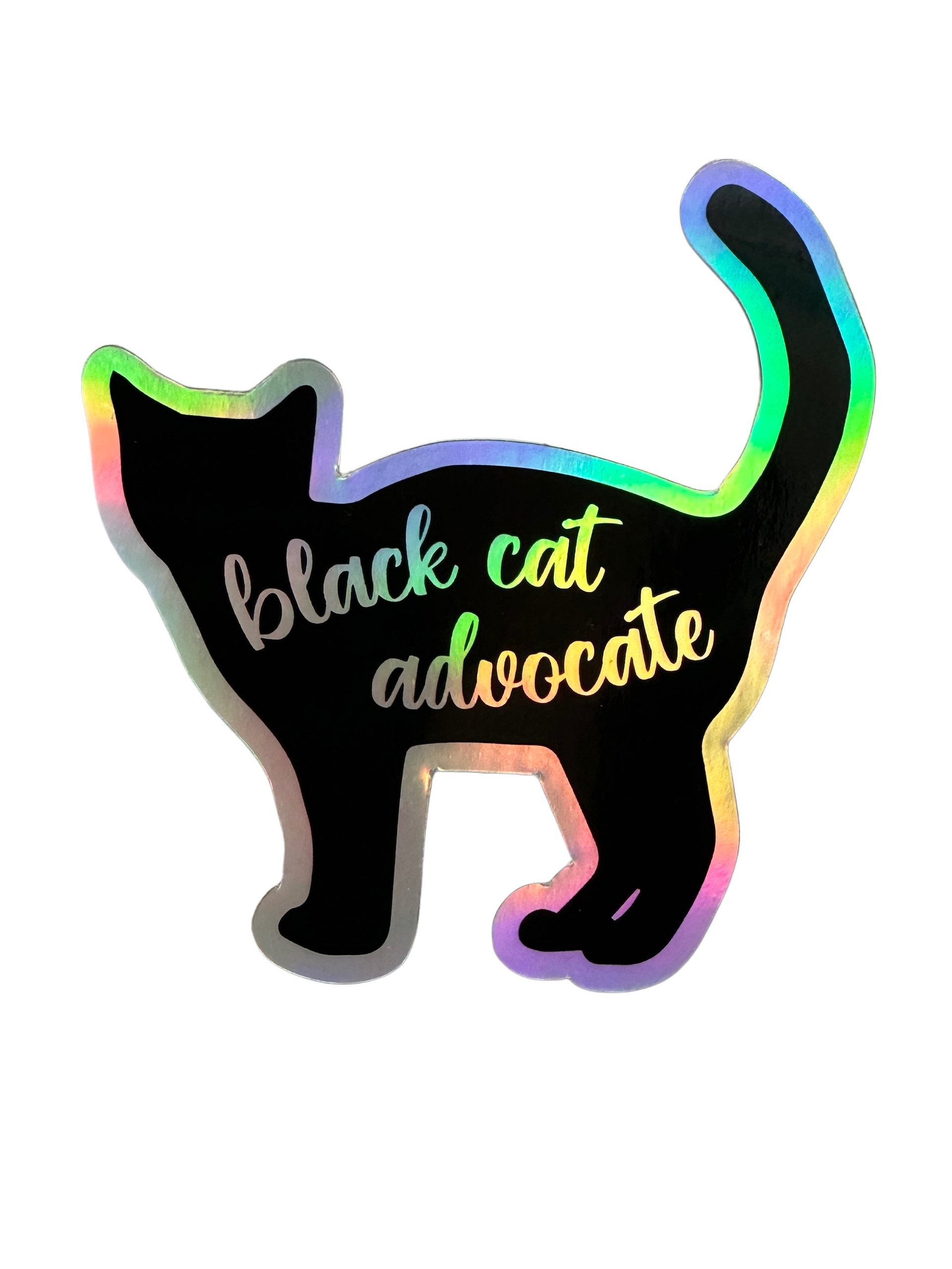 Black Cat Advocate holographic sticker product image (1)