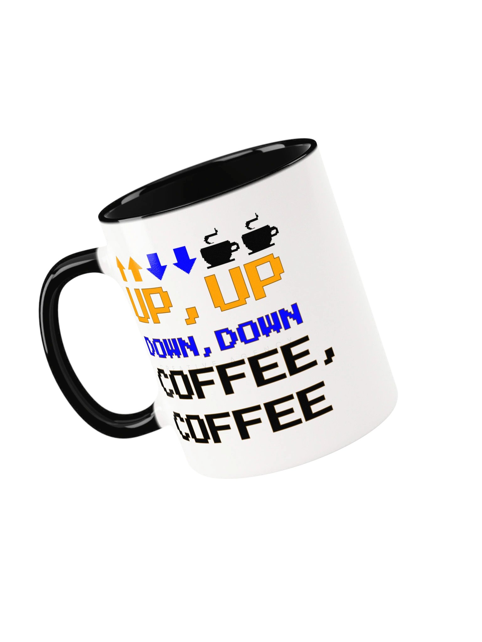 Konami Coffee Code Retro Pixel Gamer Mug | 8-Bit Cheat Code Ceramic Coffee Cup product image (1)