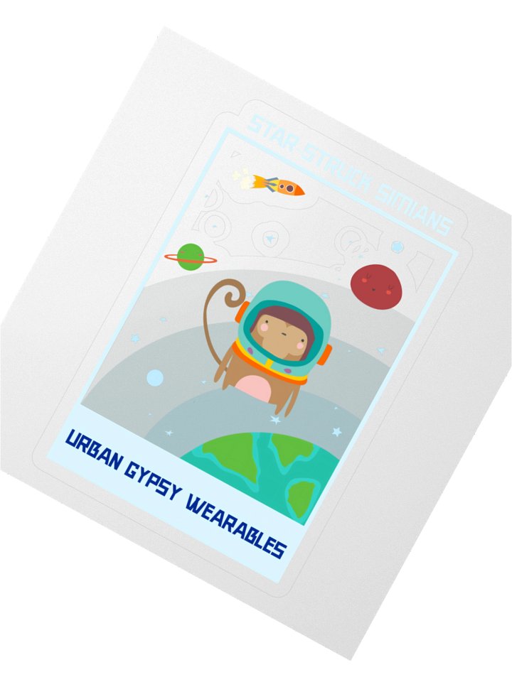 Space Monkey Kiss Cut Sticker product image (2)