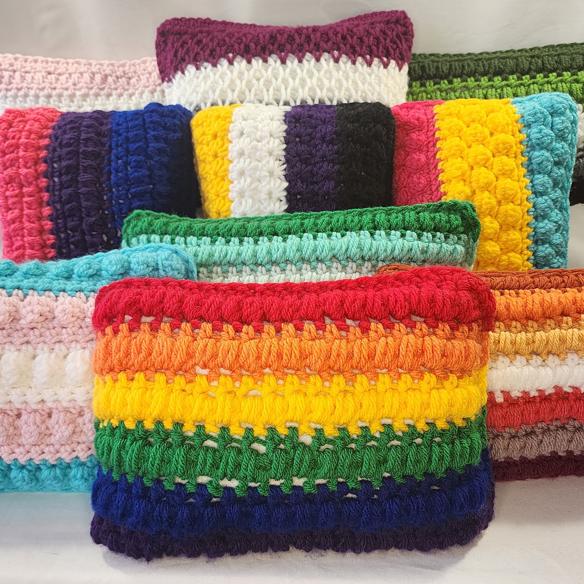 Crochet Pride Flag Pillow: Rainbow LGBTQia Decor, Handmade product image (1)