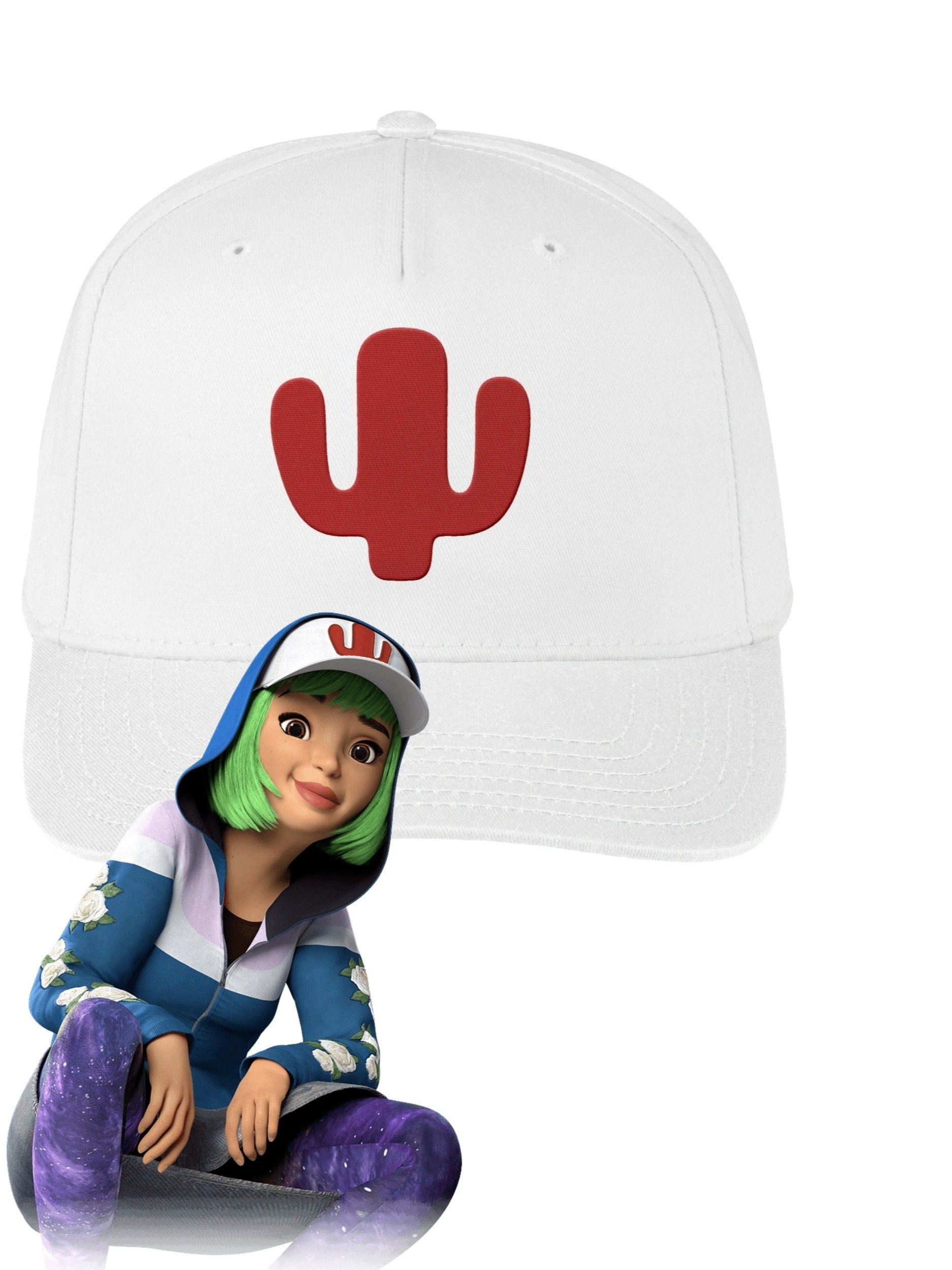 Echo Red Cactus Embroidered Baseball Cap product image (1)