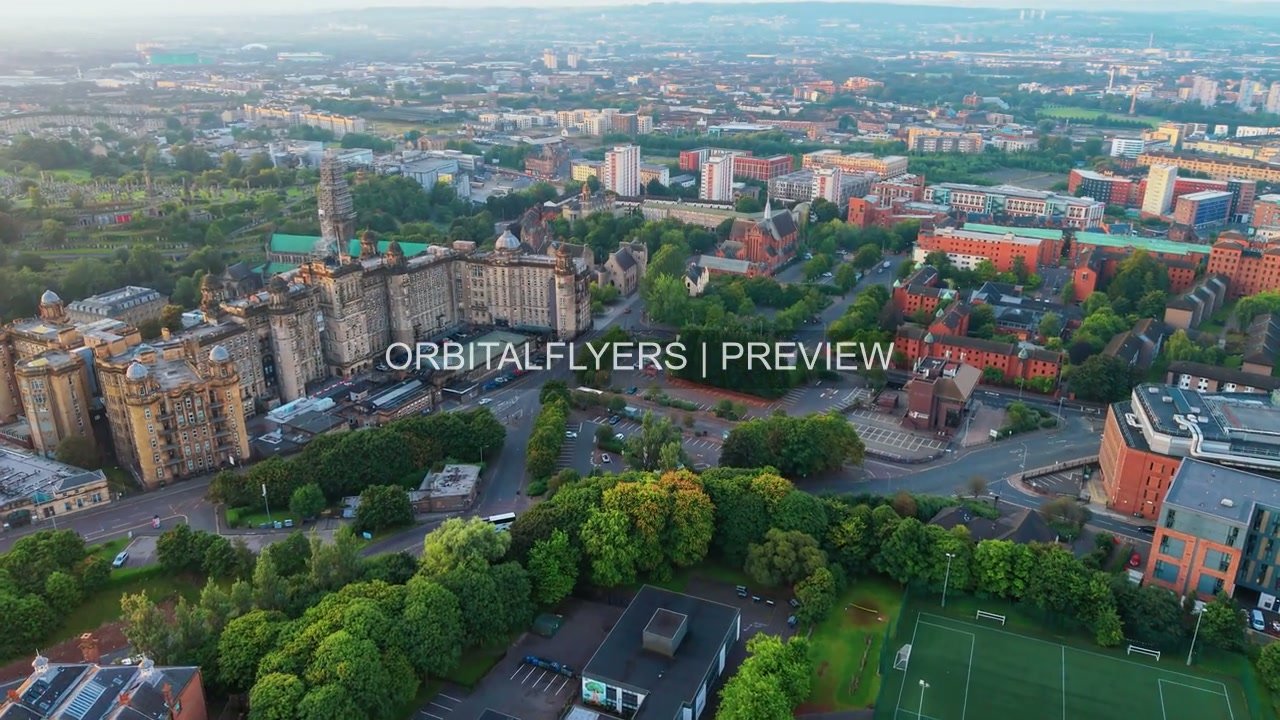 Glasgow Aerial 02 | 4K + HD Stock Footage product image (1)