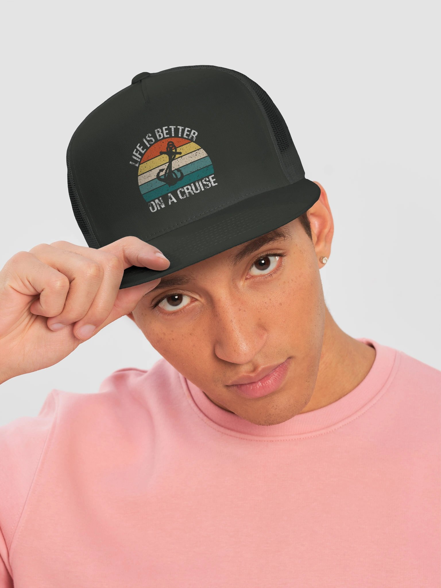 Life Is Better on a Cruise Trucker Hat | Retro Cruise Vacation Cap product image (13)