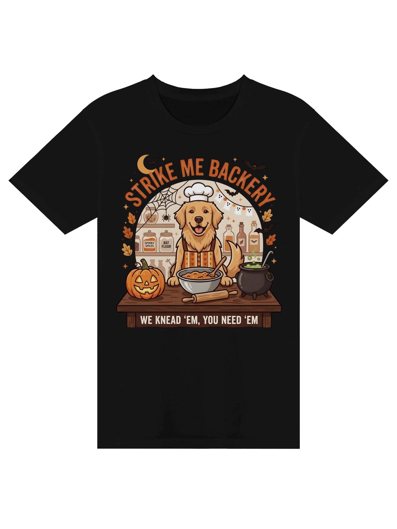 Strike Me Backery - Halloween Golden Retriever Baker Tee product image (3)