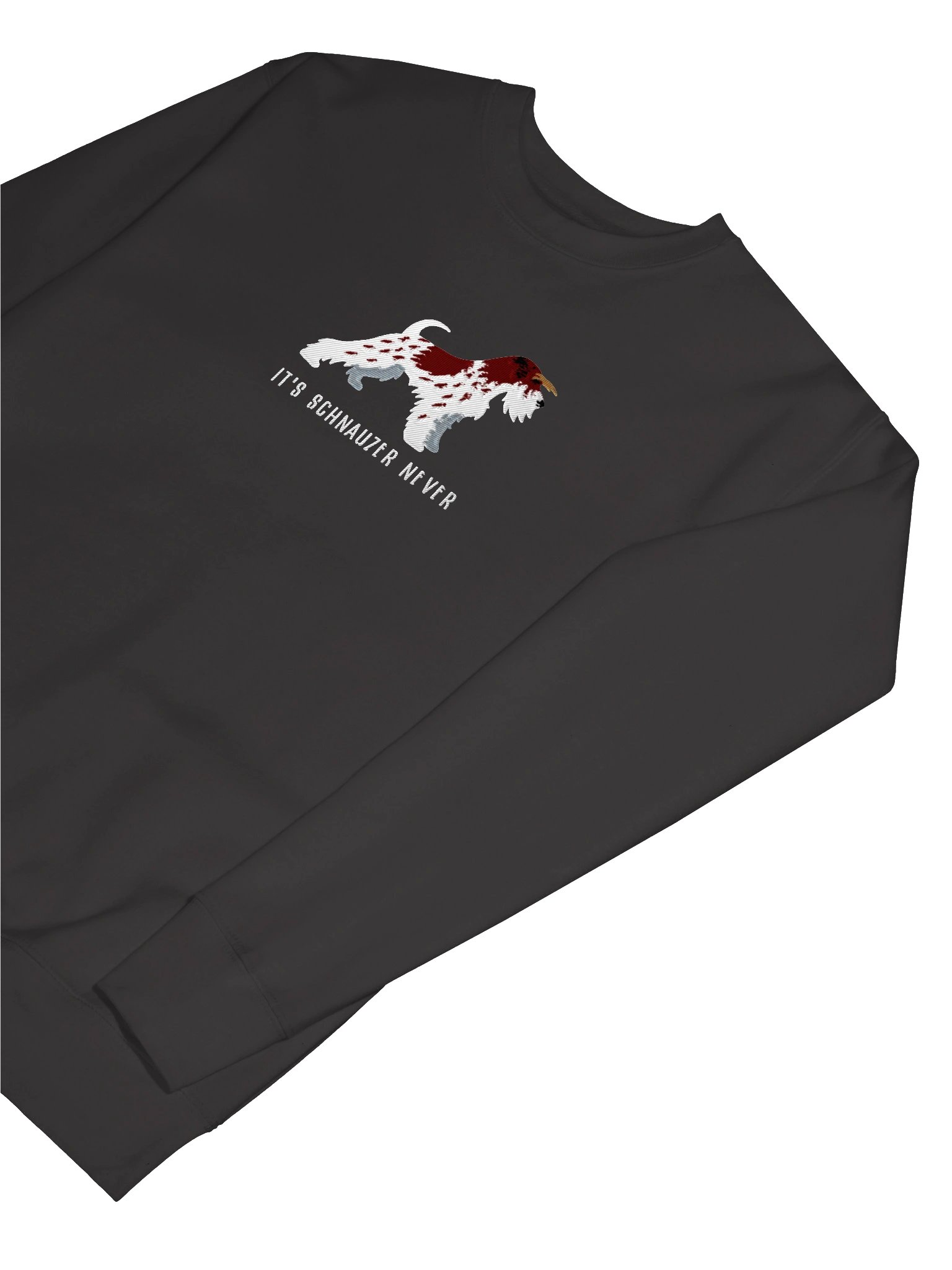 It's Schnauzer Never Sweatshirt (Embroidered) of a Miniature Schnauzer(Parti Liver & White) product image (40)