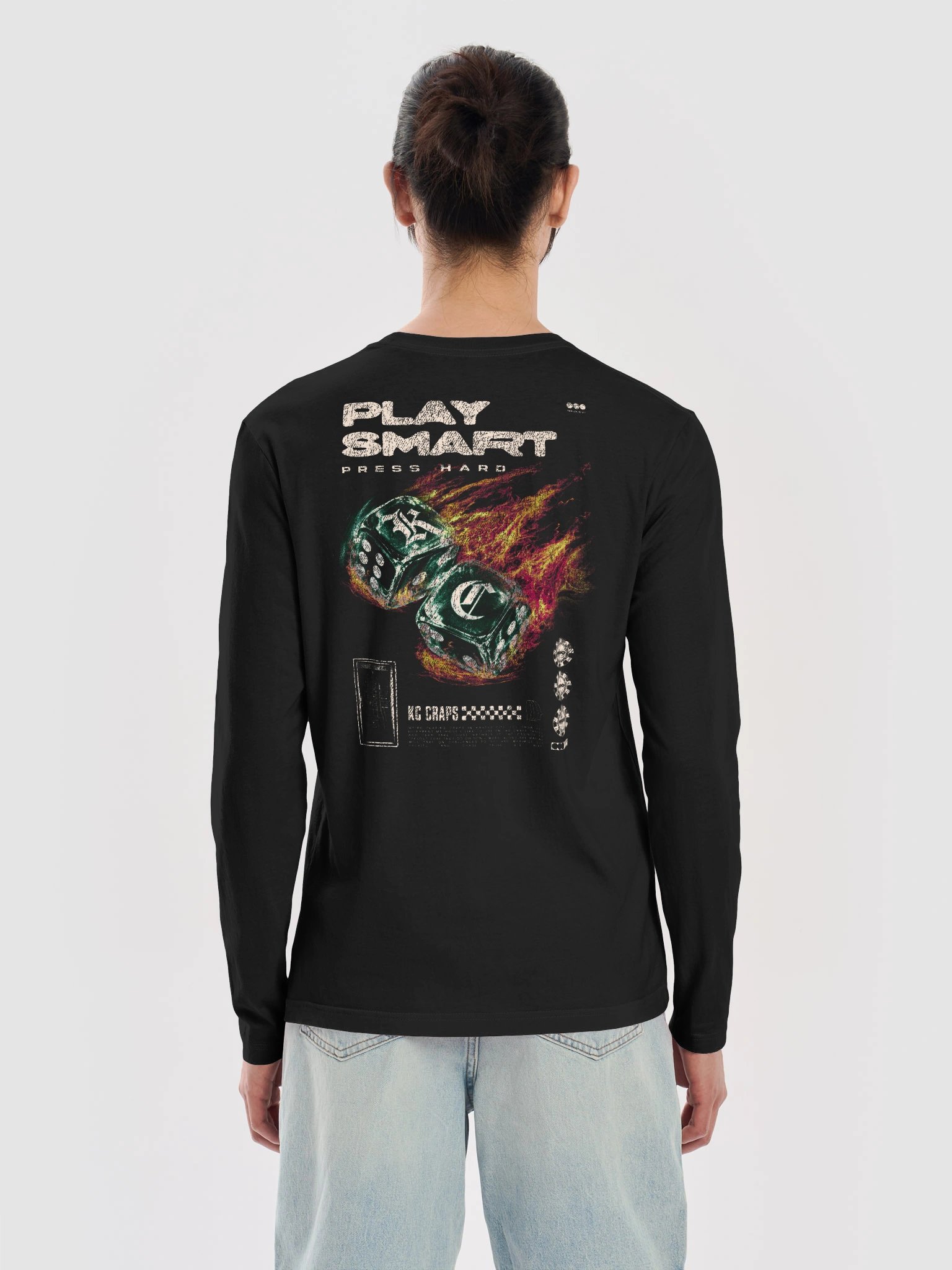 KC Craps Play Smart. Press Hard. Long Sleeve Tee product image (6)