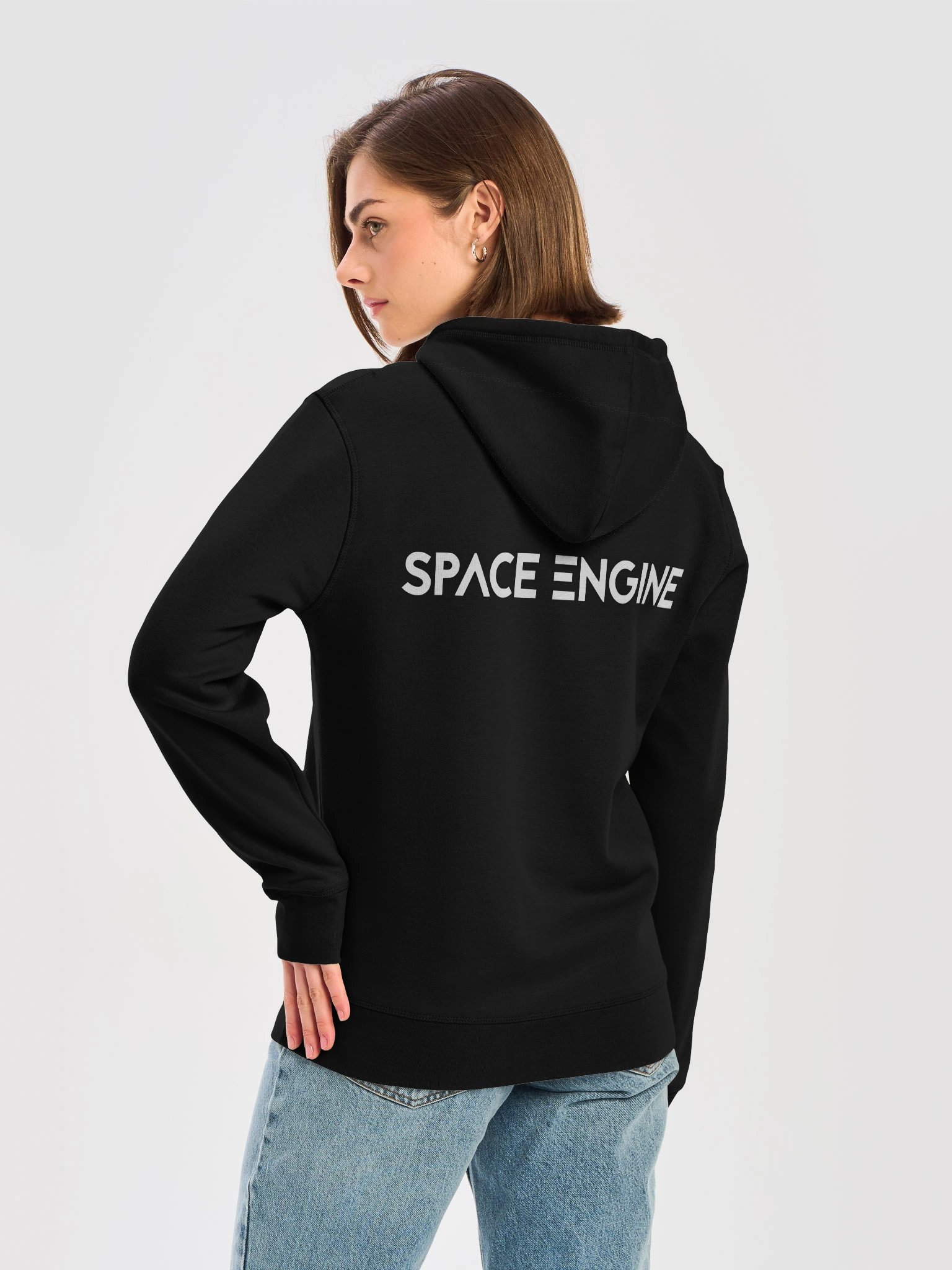 SpaceEngine Drawstring Hoodie with Big Logo product image (6)