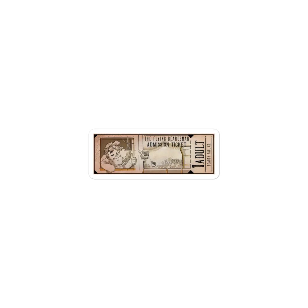 Beardy Rail Co. Train Ticket Die-Cut Magnet product image (1)