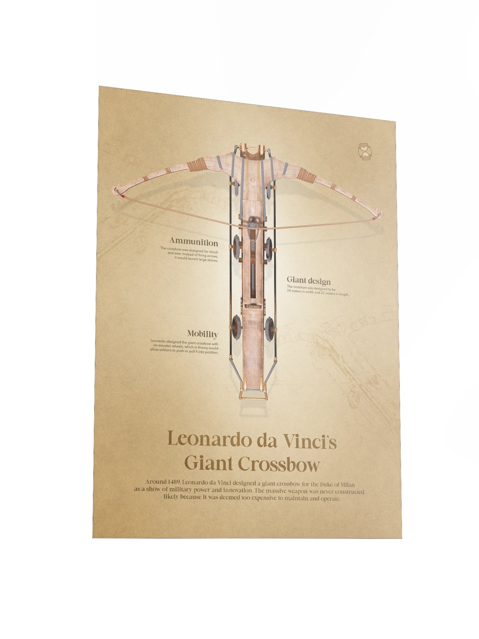 Leonardo da Vinci's Giant Crossbow (Unframed poster) product image (5)