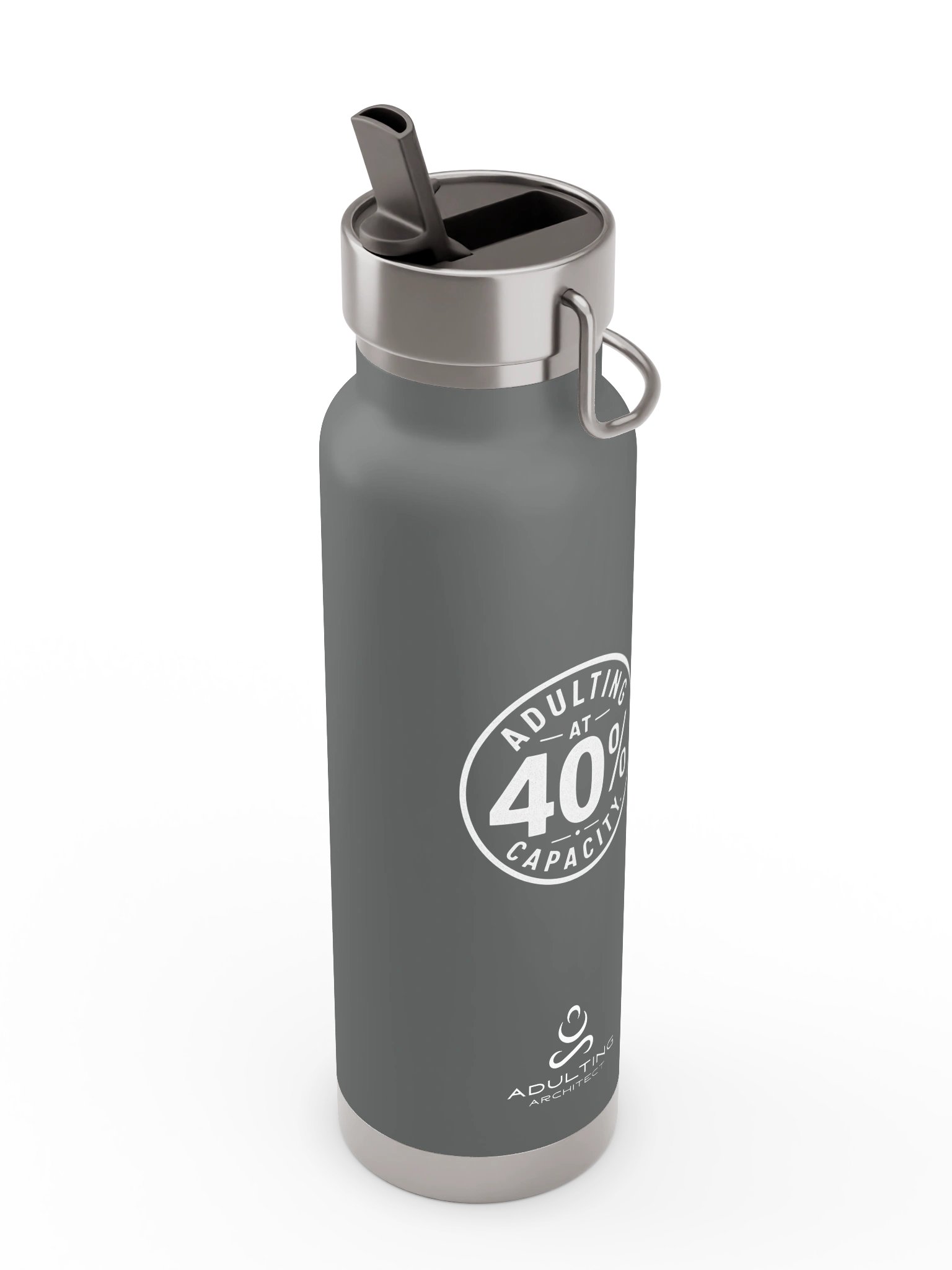 Gray - Thor Copper Vacuum Insulated Bottle with Straw Lid product image (3)