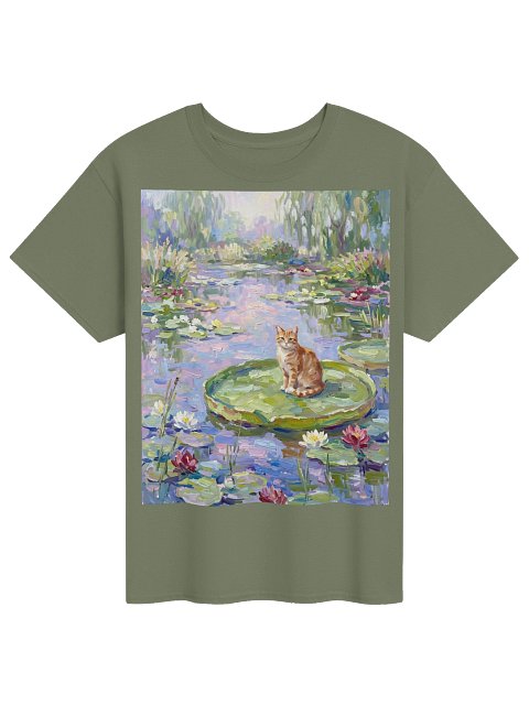 Water Lilies Cat Tee