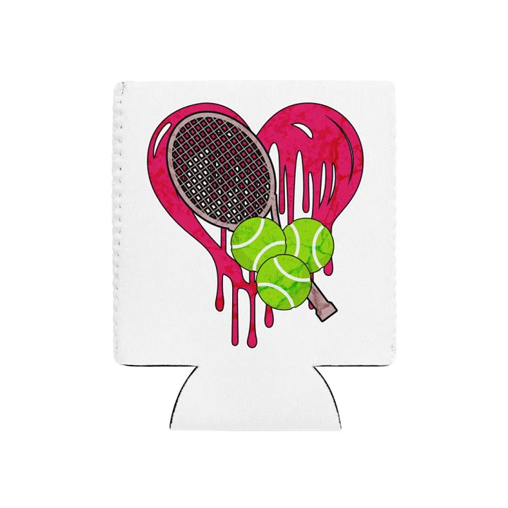 Heart Tennis Love Dripping Can Cooler product image (1)