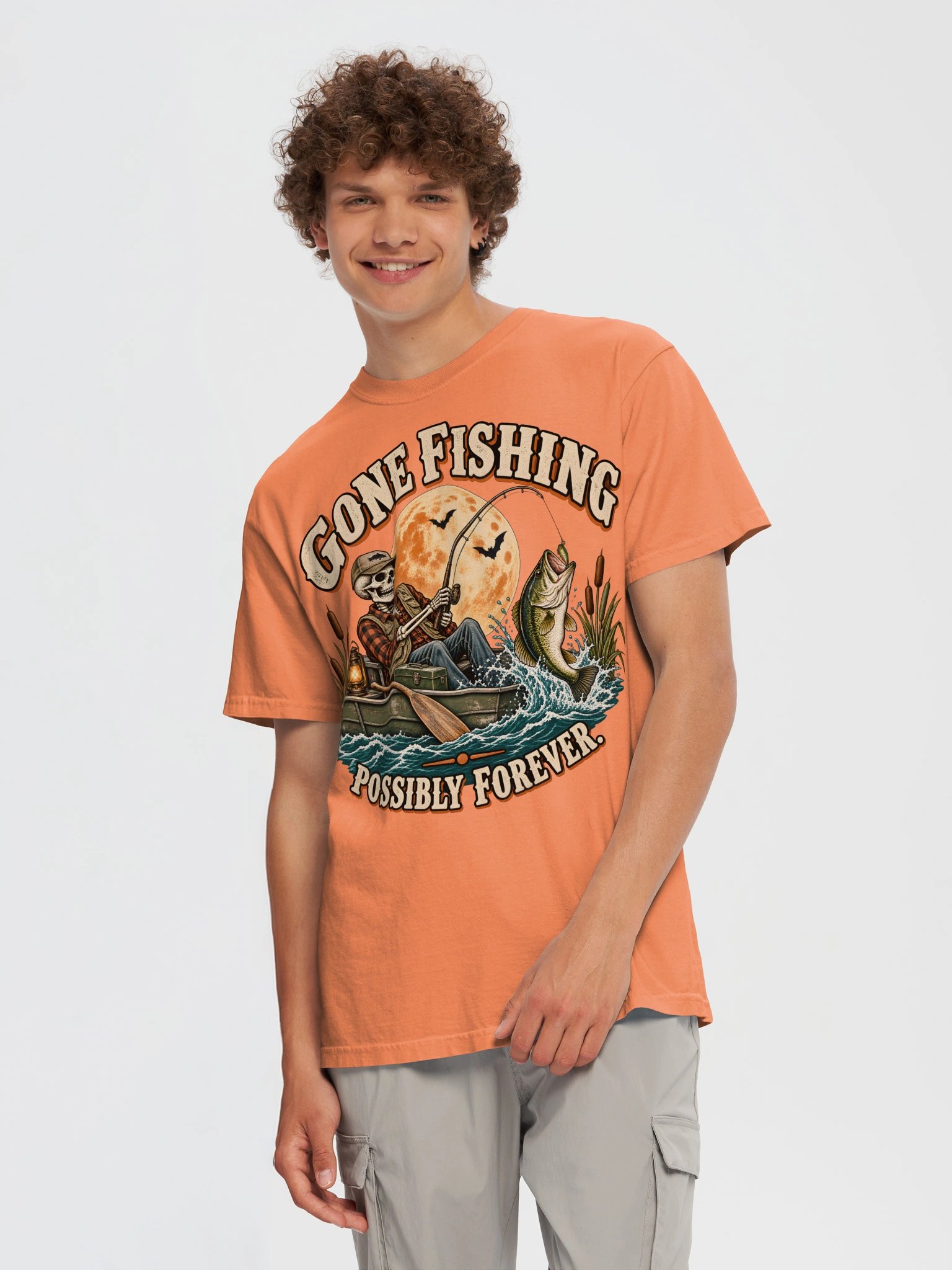 Gone Fishing—Possibly Forever | Halloween Bass Fishing Shirt product image (5)